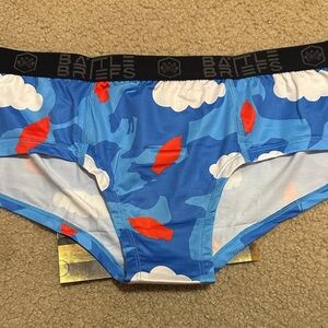 Blue and Red Patterned Women's Panties